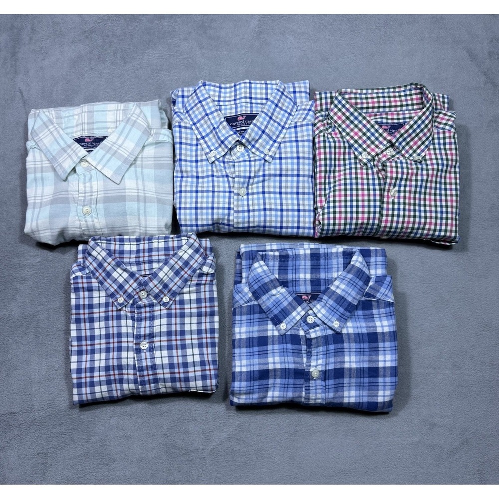 Lot Of 5 Vineyard Vines Shirts Mens M Classic Fit Murray Normcore Dadcore